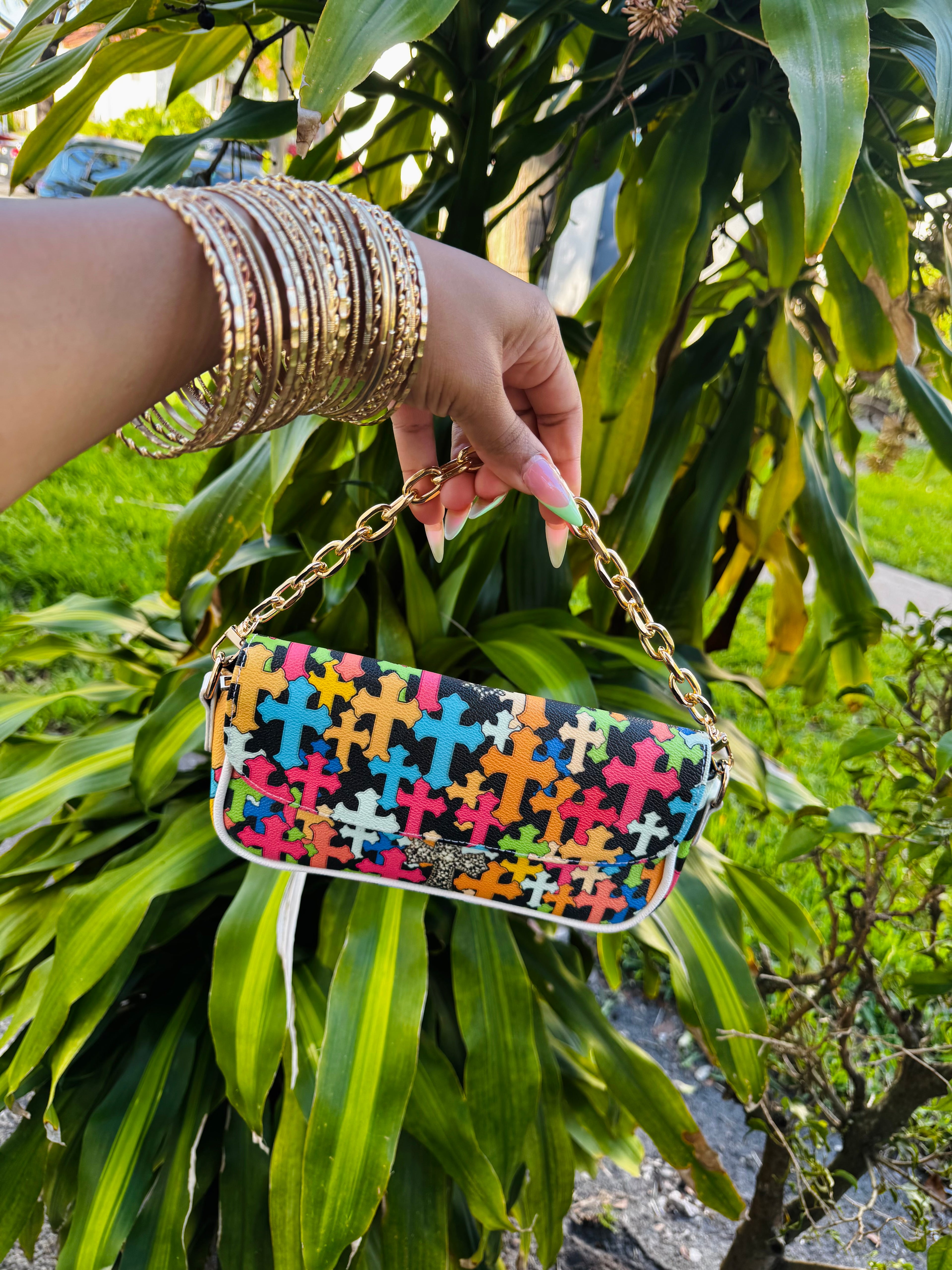 Multi Cross Plush Bag
